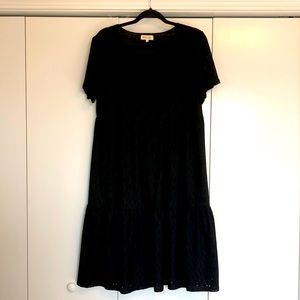 Black Roolee midi dress.